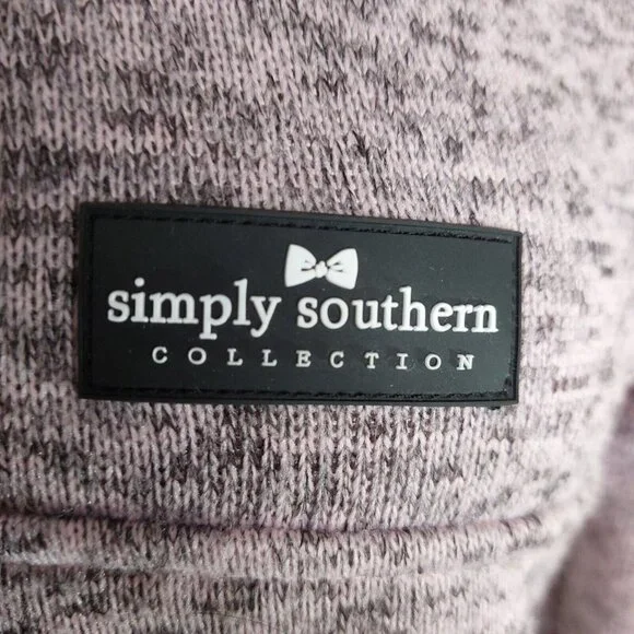 Simply Southern Womens Medium Pullover Pink Heather Fleece Sweatshirt 1/4 Snap - Picture 2 of 13